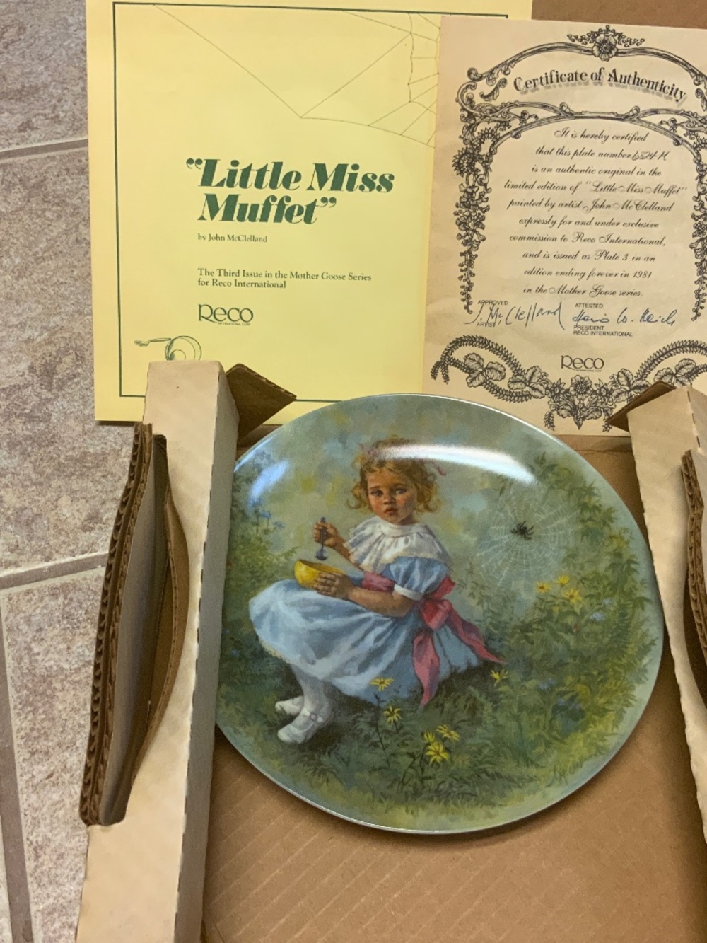 Reco collectors plate- Little Miss Muffet
